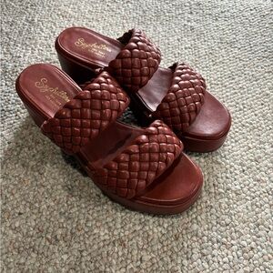 Seychelles Leather Woven Platform Sandals